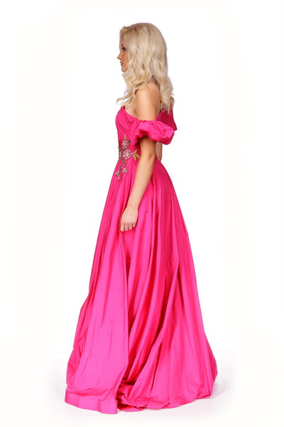 Jovani Dress 36872 | Fuchsia Embellished bodice taffeta gown 36872