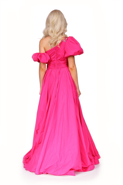 Jovani Dress 36872 | Fuchsia Embellished bodice taffeta gown 36872