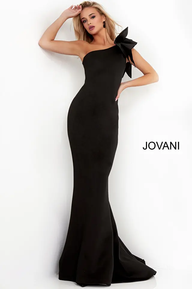 Jovani 32602 | One Shoulder Fitted Long Scuba Sexy Gown