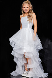 Jovani Dress K66708 | K66708 Off White High Low Tiered Dress