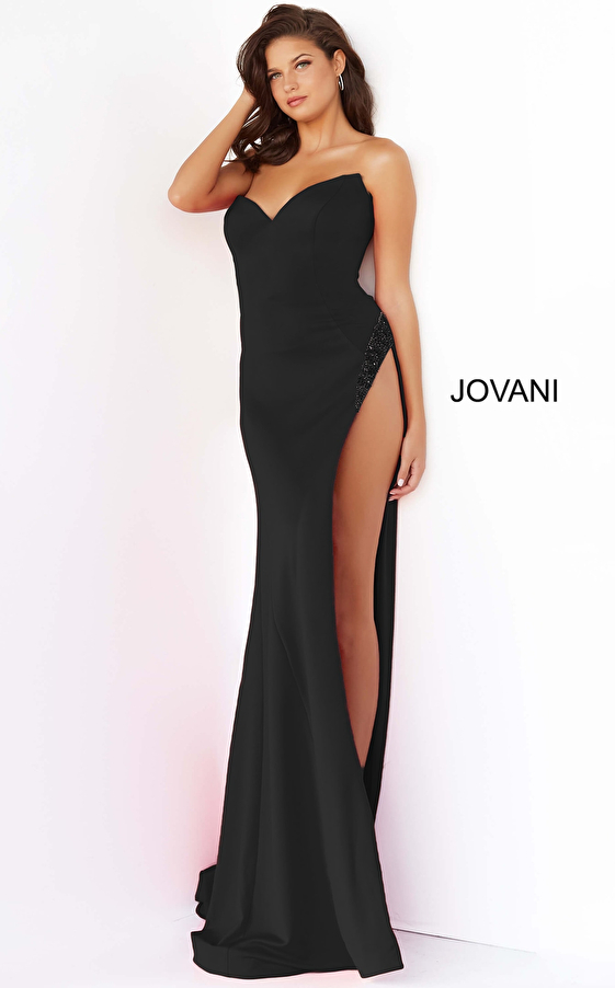 Jovani 07138 | Strapless Sweetheart Neck Red Prom Dress