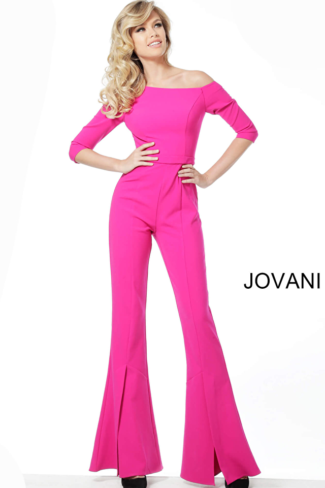 Elegant Fuchsia Dressy Jumpsuits With Sleeves For Women Shiny Puff Sleeves,  Wide Leg, Perfect For Parties, Evenings, And Celebrities Style 221128 From  Kong04, $30.6