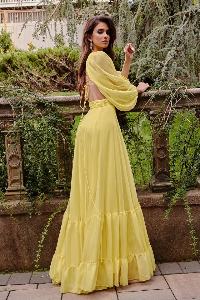 Yellow box dyed maxi dress by Cyu Store | The Secret Label