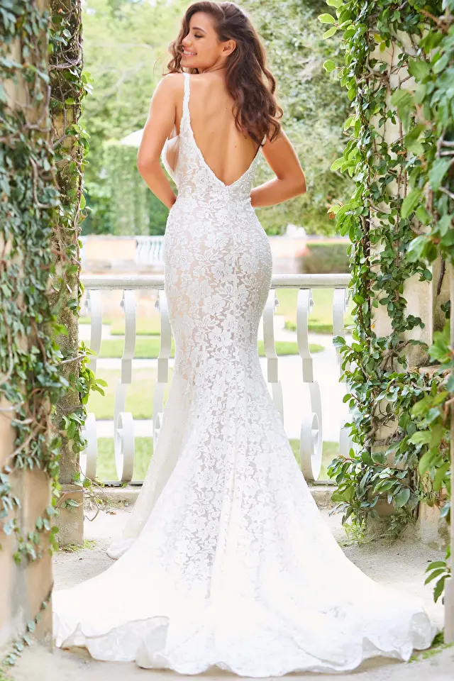 Jovani Dress JB03864  Lace Ivory Mermaid wedding dress