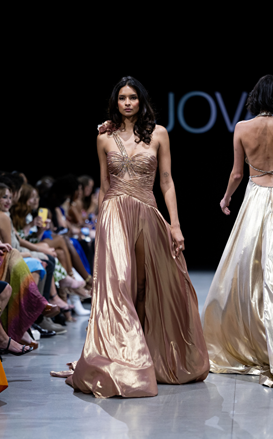Model walking down the runway at Jovani fashion show in New York 2023 - Image 2