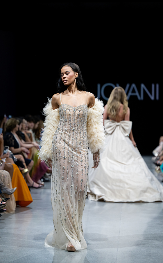Model walking down the runway at Jovani fashion show in New York 2023 - Image 9
