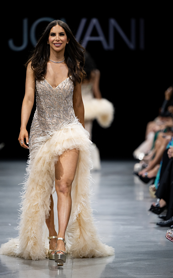 Model walking down the runway at Jovani fashion show in New York 2023 - Image 10