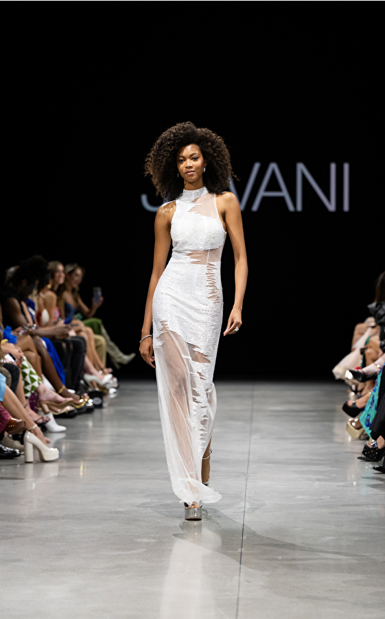 Model walking down the runway at Jovani fashion show in New York 2023 - Image 24