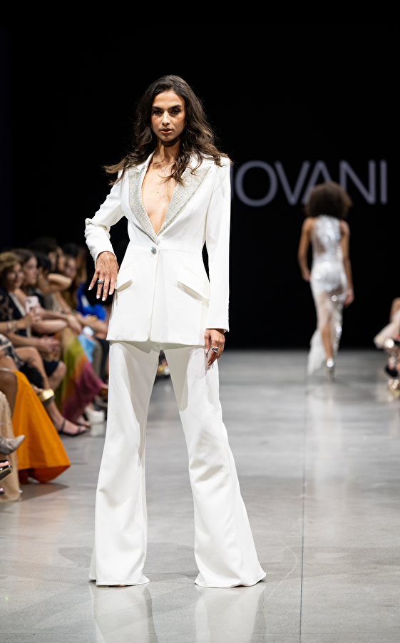 Model walking down the runway at Jovani fashion show in New York 2023 - Image 25
