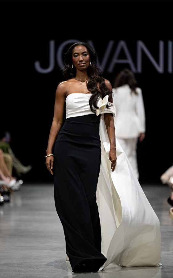 Model walking down the runway at Jovani fashion show in New York 2023 - Image 26