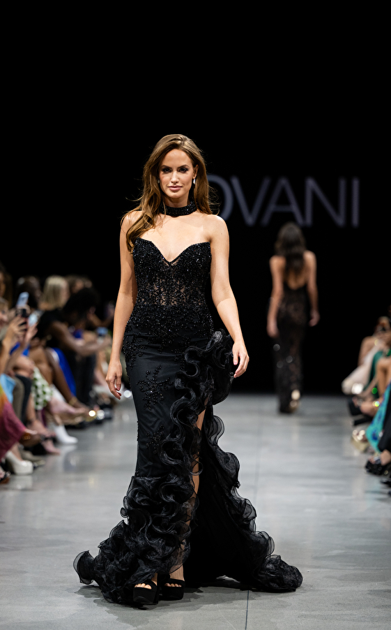 Model walking down the runway at Jovani fashion show in New York 2023 - Image 28