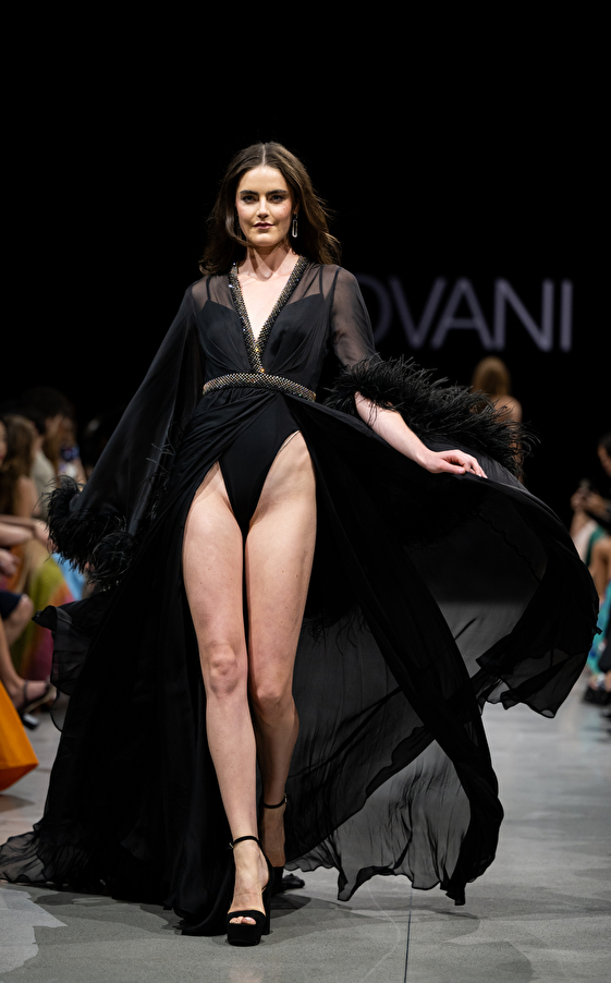 Model walking down the runway at Jovani fashion show in New York 2023 - Image 29