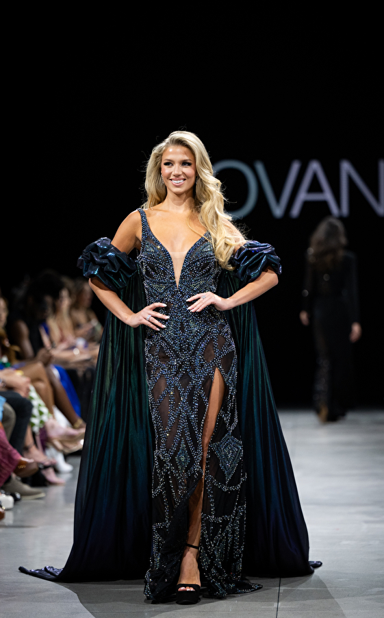 Model walking down the runway at Jovani fashion show in New York 2023 - Image 31