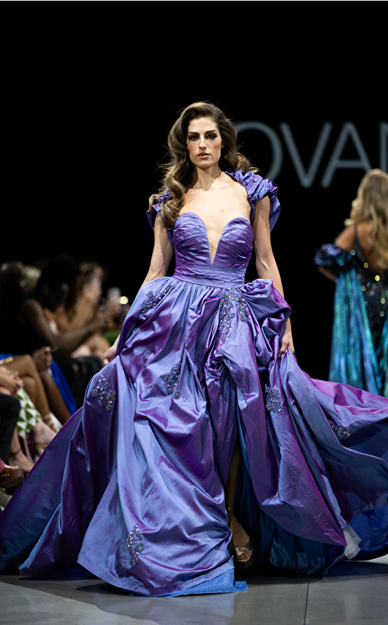 Model walking down the runway at Jovani fashion show in New York 2023 - Image 32