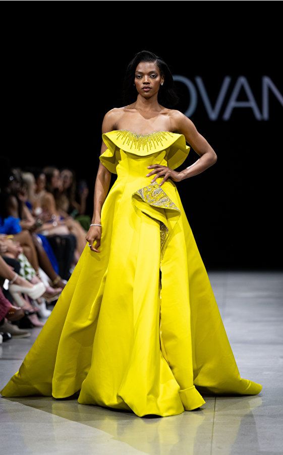 Model walking down the runway at Jovani fashion show in New York 2023 - Image 33