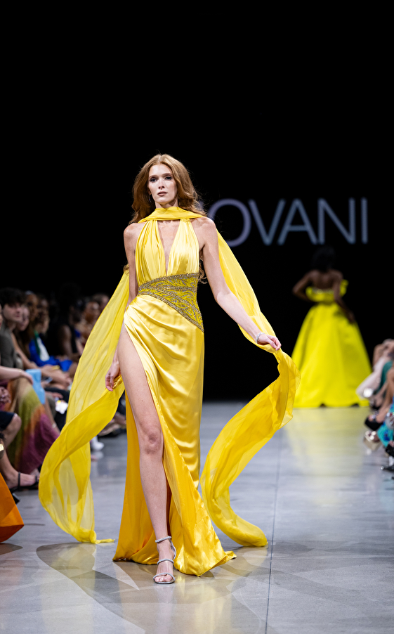 Model walking down the runway at Jovani fashion show in New York 2023 - Image 34