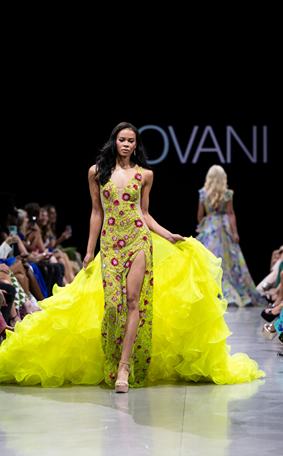 Model walking down the runway at Jovani fashion show in New York 2023 - Image 38