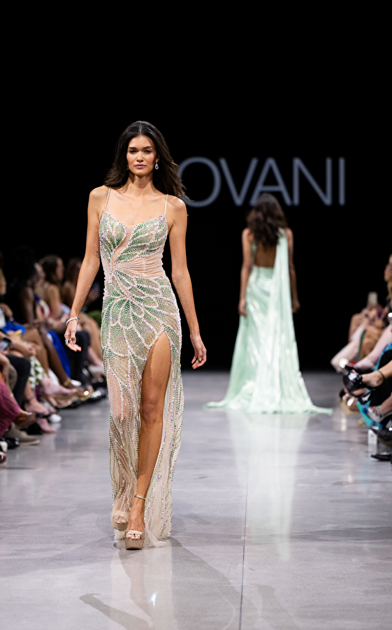 Model walking down the runway at Jovani fashion show in New York 2023 - Image 40