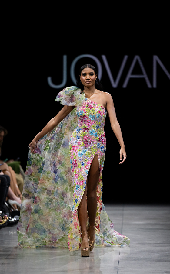 Model walking down the runway at Jovani fashion show in New York 2023 - Image 41