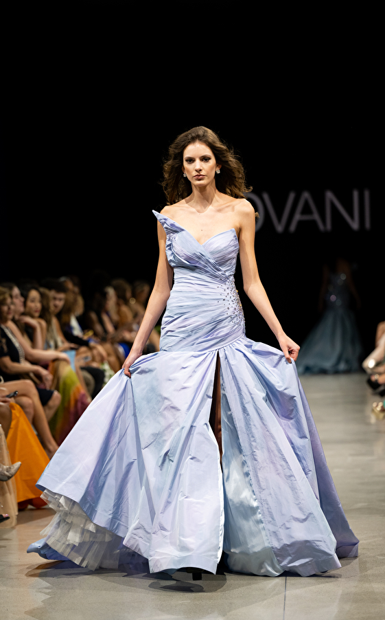 Model walking down the runway at Jovani fashion show in New York 2023 - Image 44