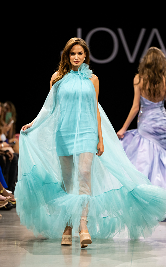 Model walking down the runway at Jovani fashion show in New York 2023 - Image 45