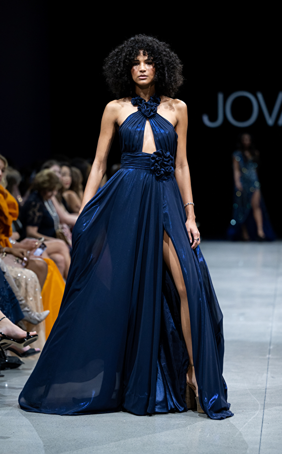 Model walking down the runway at Jovani fashion show in New York 2023 - Image 49