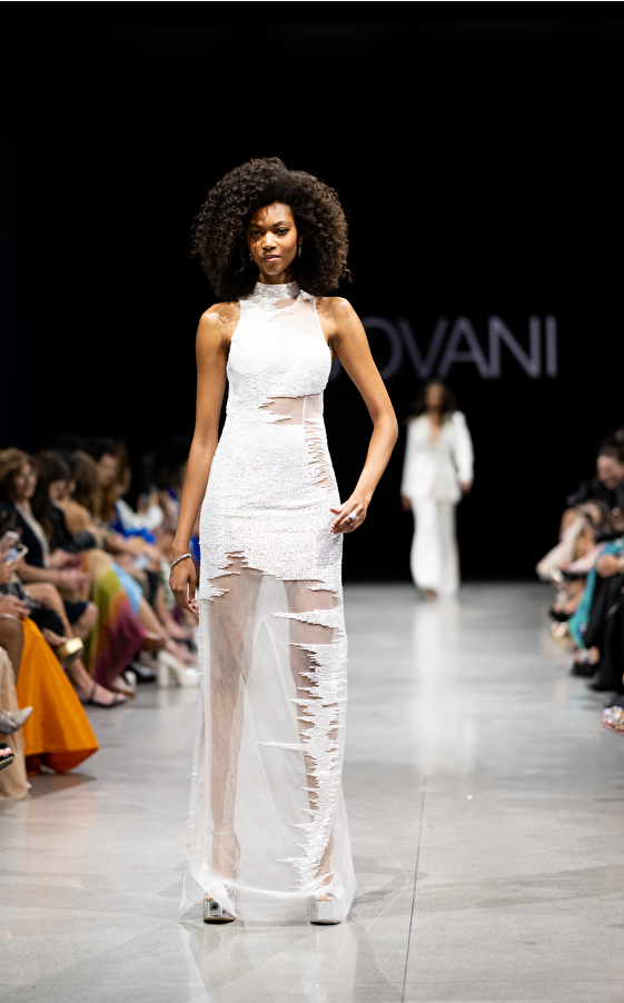 Model walking down the runway at Jovani fashion show in New York 2023 - Image 61