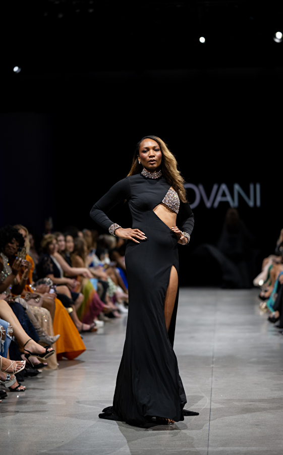Model walking down the runway at Jovani fashion show in New York 2023 - Image 62