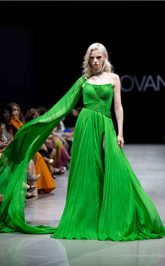 Model walking down the runway at Jovani fashion show in New York 2023 - Image 64