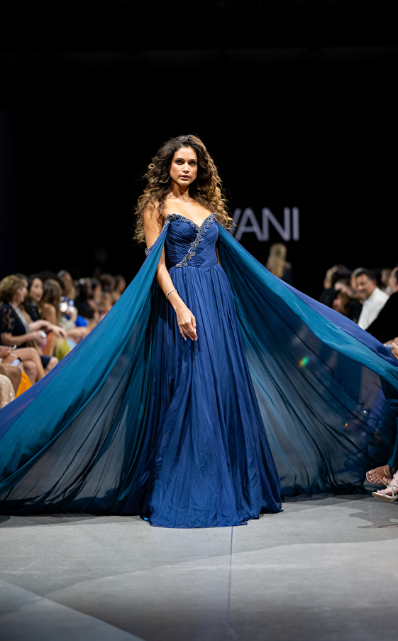 Model walking down the runway at Jovani fashion show in New York 2023 - Image 66