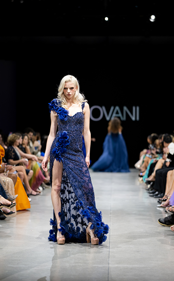 Model walking down the runway at Jovani fashion show in New York 2023 - Image 67