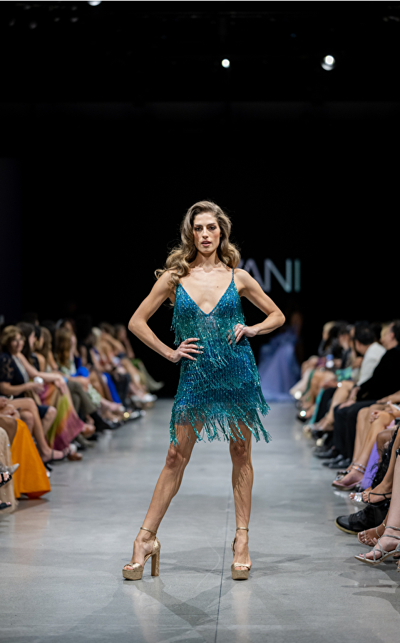 Model walking down the runway at Jovani fashion show in New York 2023 - Image 69