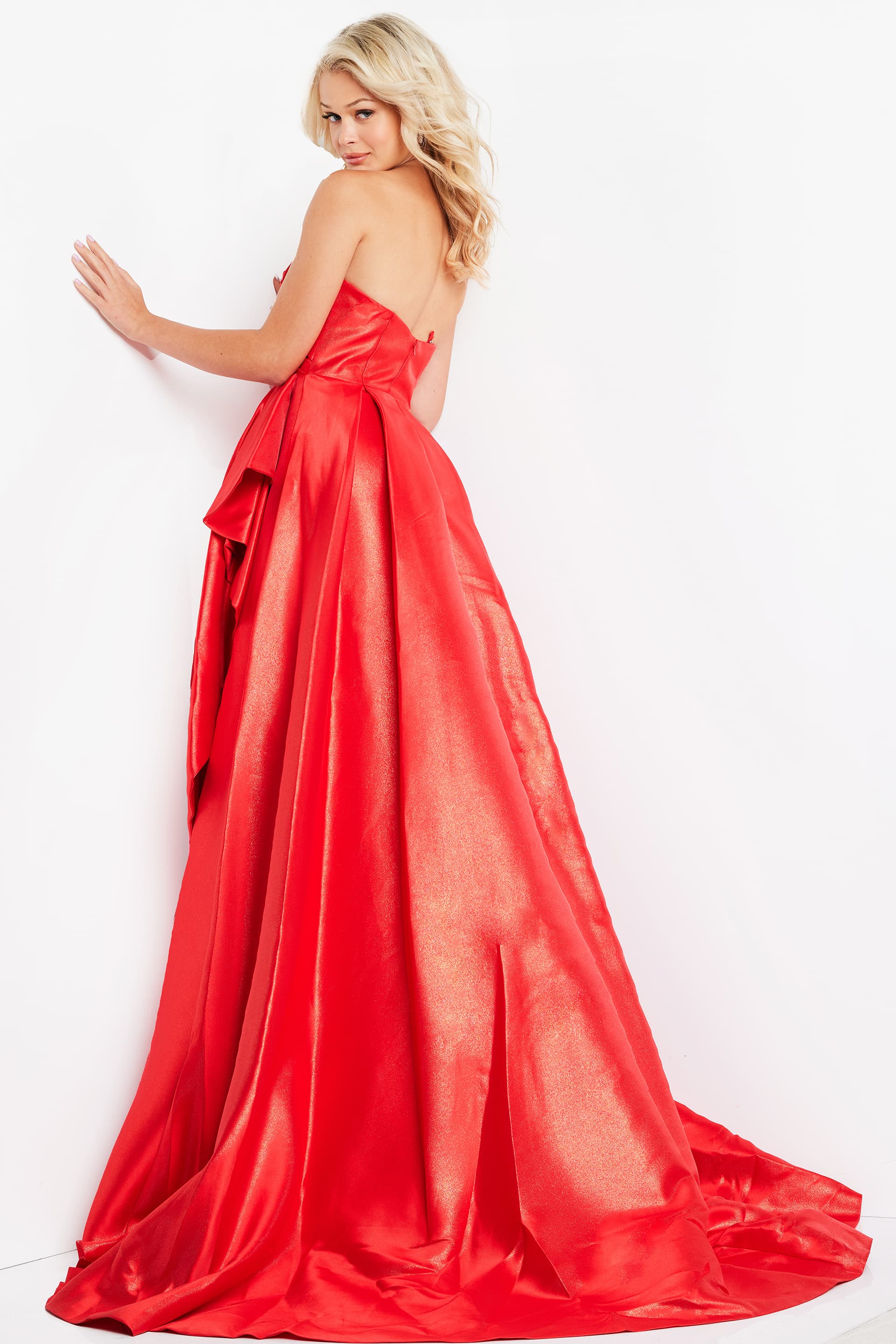 Jovani Dress 08320 Red Pleated Bodice Dresss 