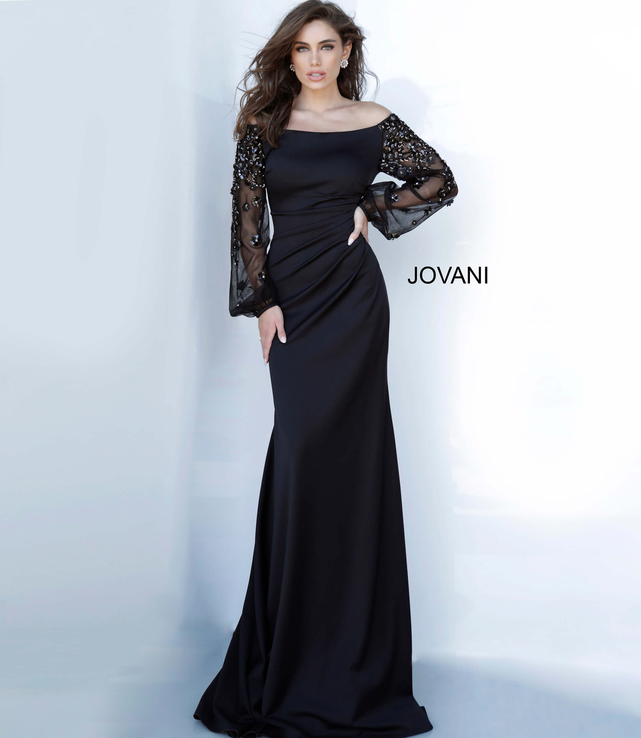 jovani cap sleeve dress
