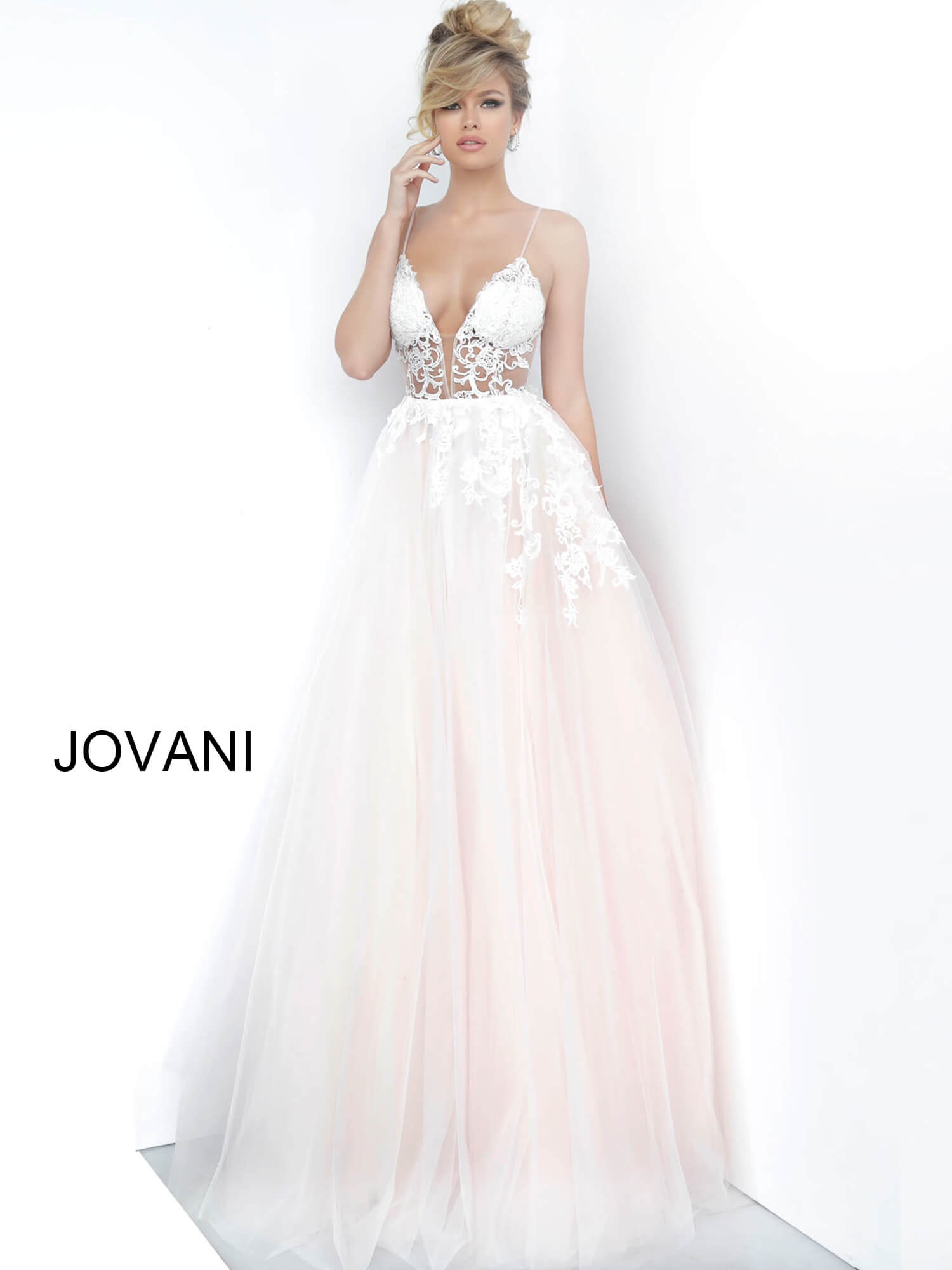 jovani white ball gown