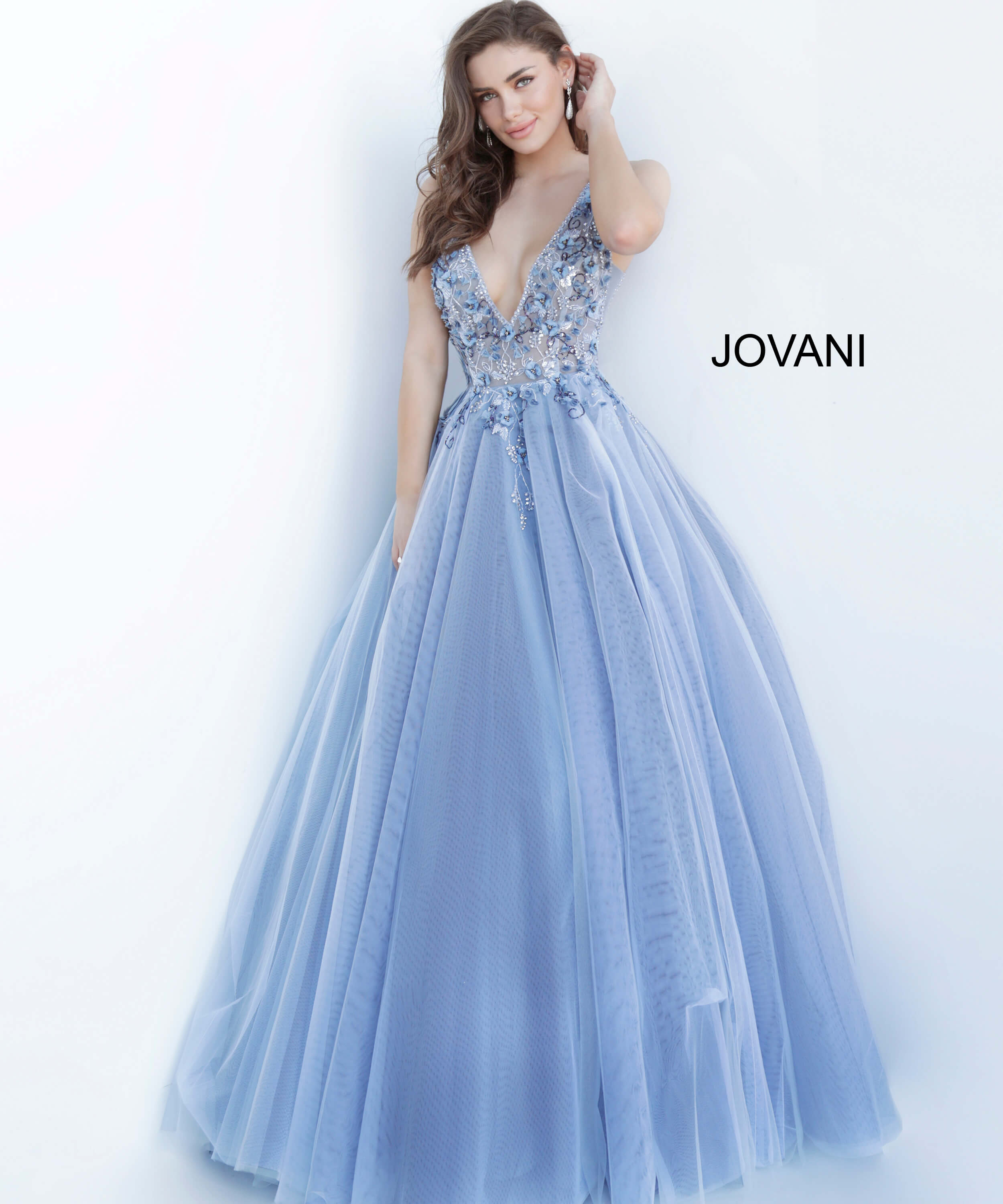 jovani floral prom dress
