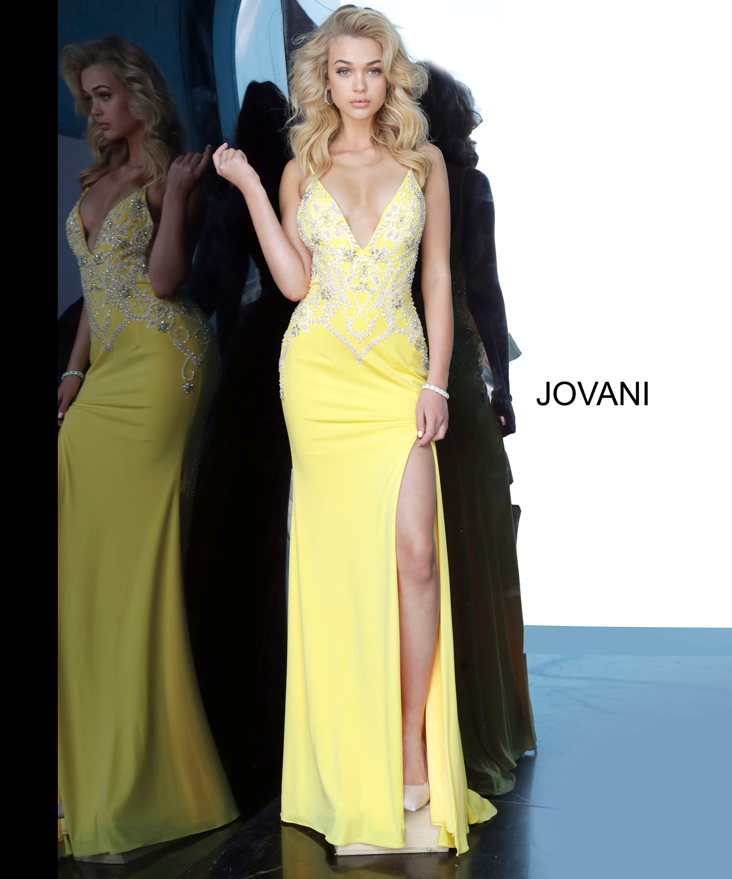 yellow fitted prom dresses