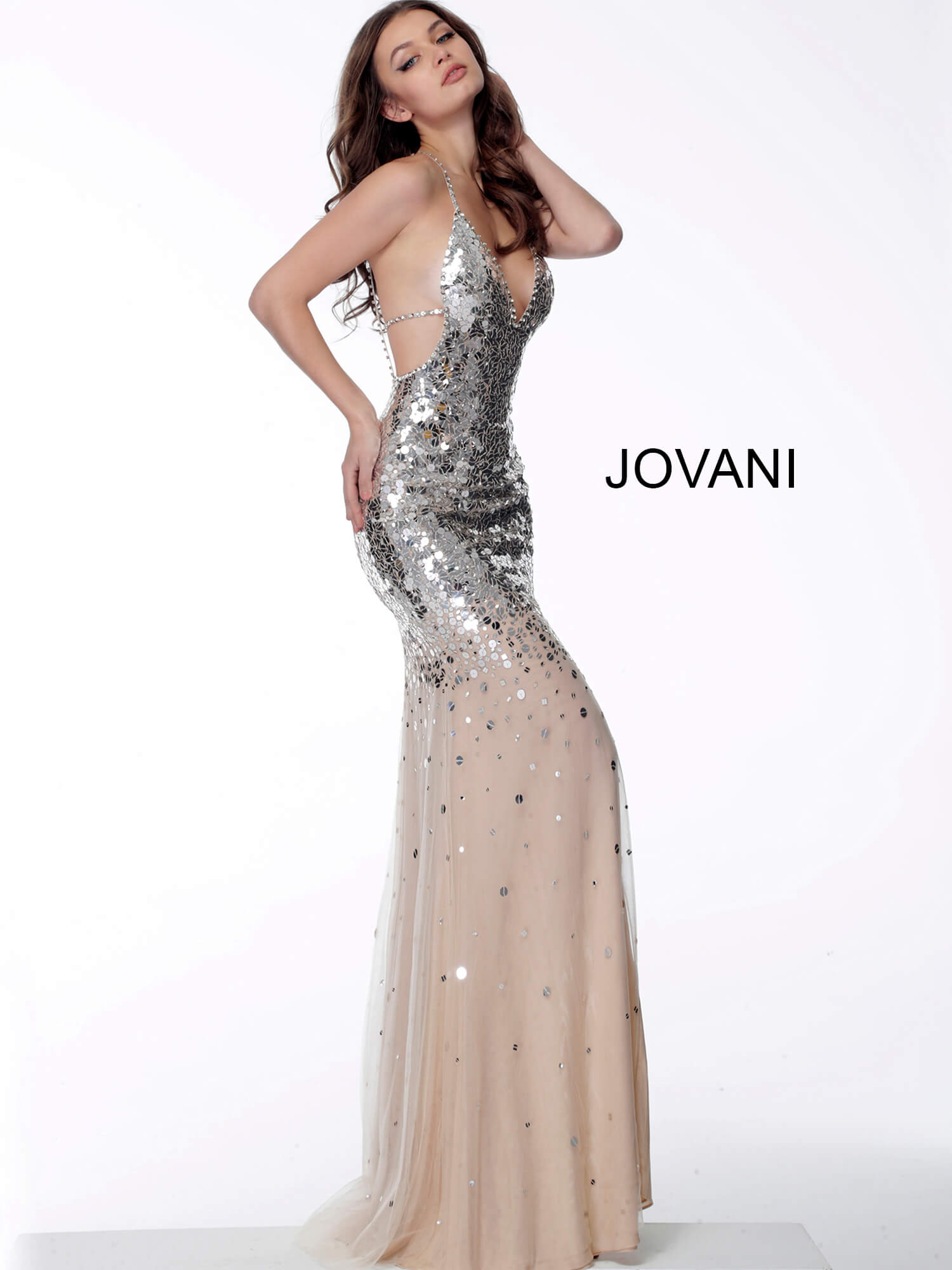jovani silver gown