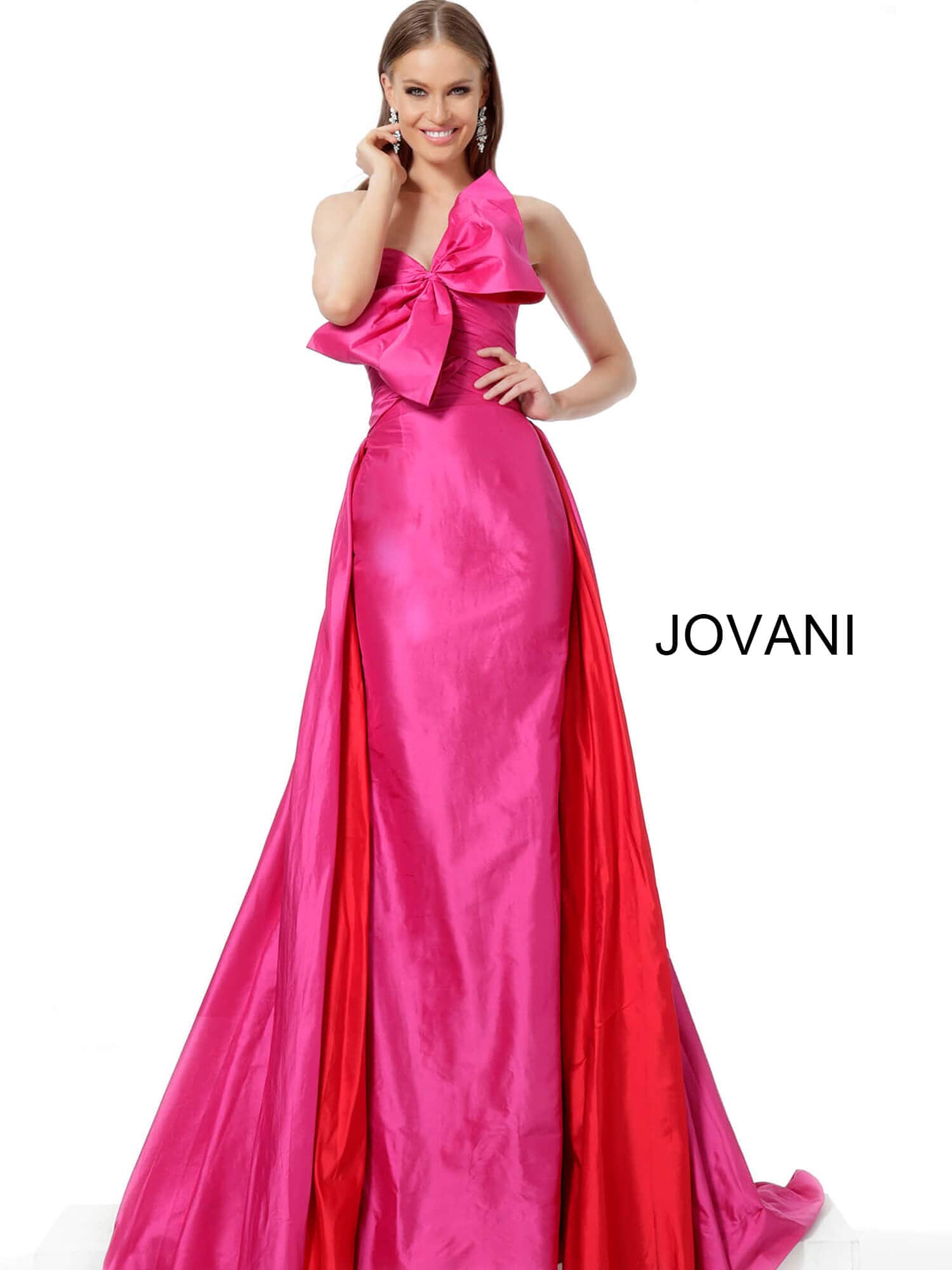 red pink gown