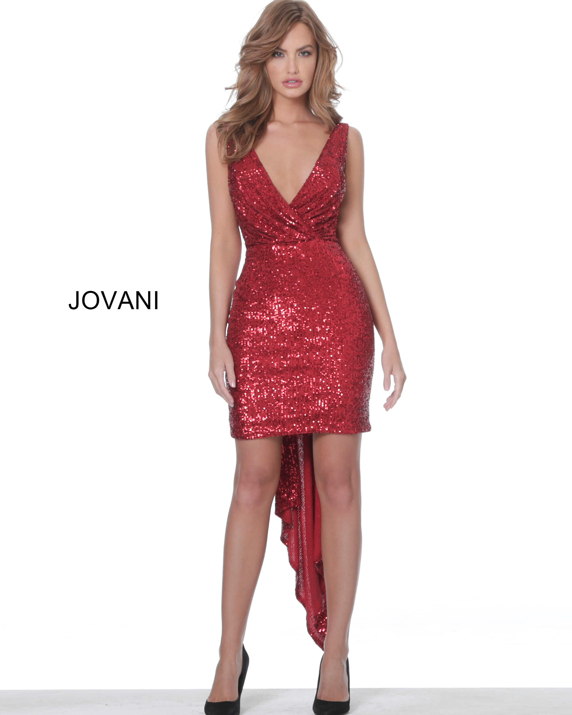 red sequin party dress