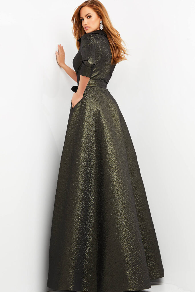 Jovani 05075 Olive A Line V Neck Gown