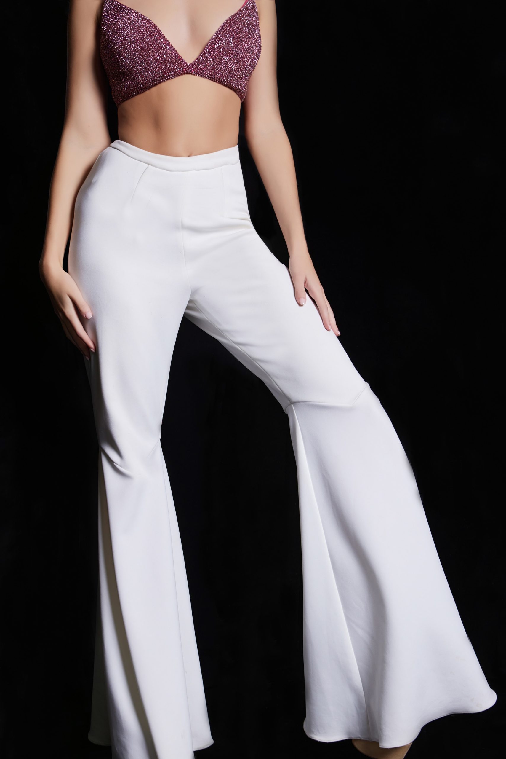 Off White High Waist Contemporary Pants 05308