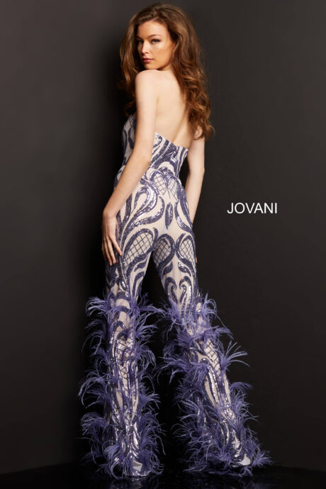 Jovani 05669 Embellished Sweetheart Neck Jumpsuit - Jovani