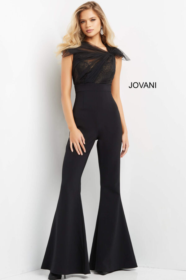 Ivory 05676 Fit and Flare Pants Jumpsuit - Jovani