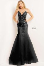 Front profile of Jovani 05839 model showcasing periwinkle mermaid gown.