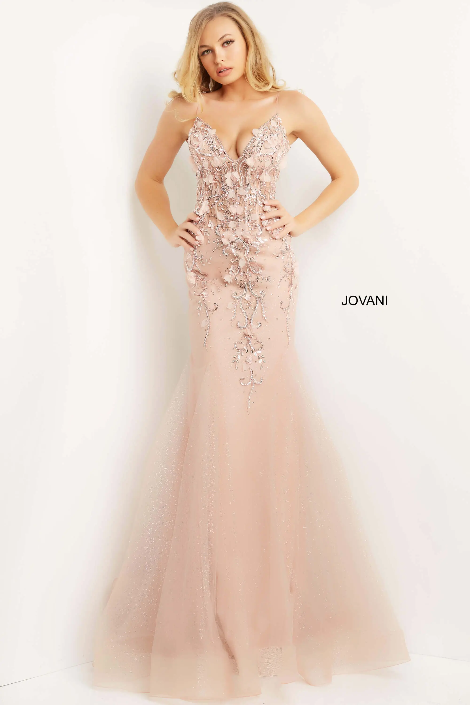 blush mermaid prom dress 05839