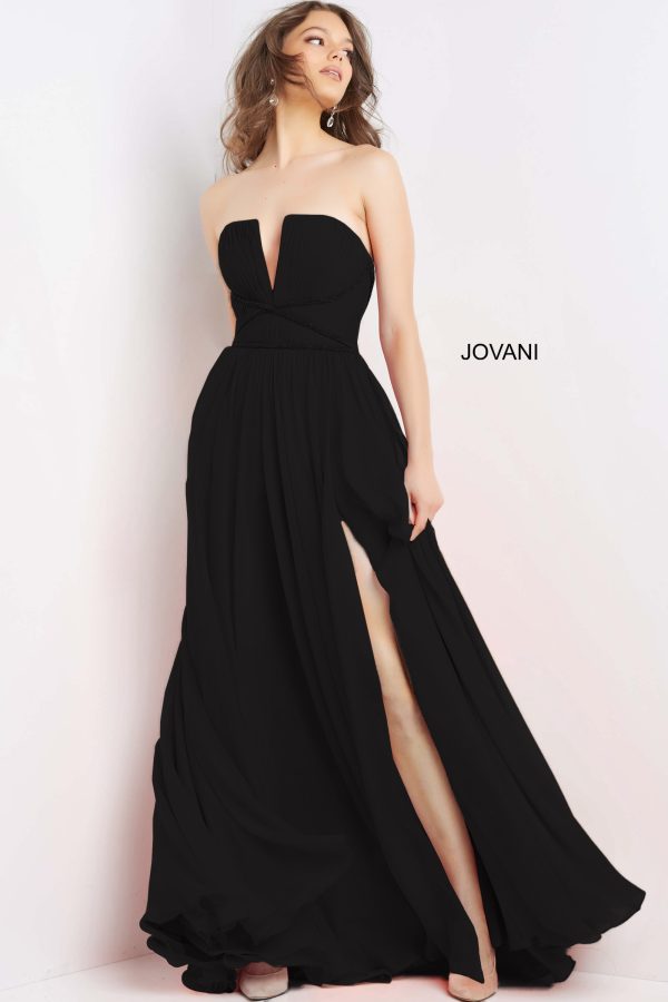 Jovani 05971 Gorgeous Off White Chiffon Strapless Prom Dress - Jovani