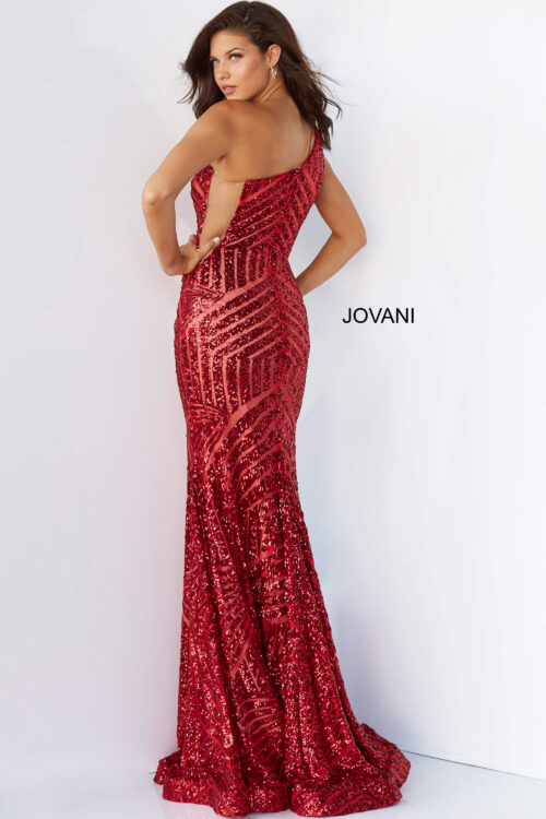 Jovani 06017 White Sequin Embellished Long Gown - Jovani