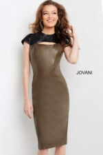 Model wearing Jovani 09584 dress full length front view