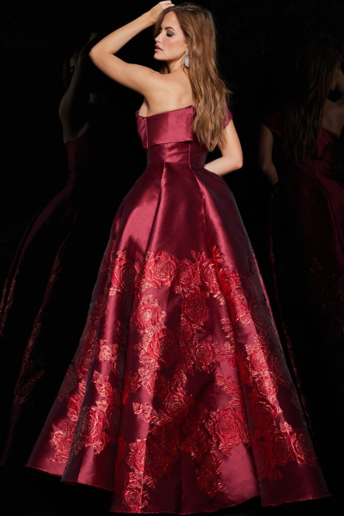 Red One Shoulder Ballgown 09610